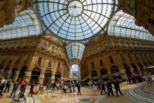 The Galleria Vittorio Emanuele II, Milan. Milan Fashion Week is held all over the city, but the Galleria is one of the most iconic shopping destinations the city has to offer, alongside Via Monte Napoleone.