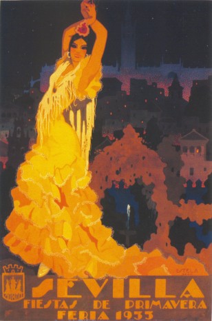postcard from seville flamenco dancer poster